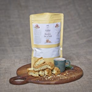 Buttermilk Rusks in a Bag Kit with pre-measured ingredients, and step-by-step baking instructions